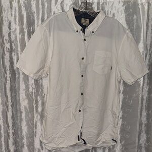 Vans White Casual Button Down Shirt Men’s Size Large 🔥 BL2